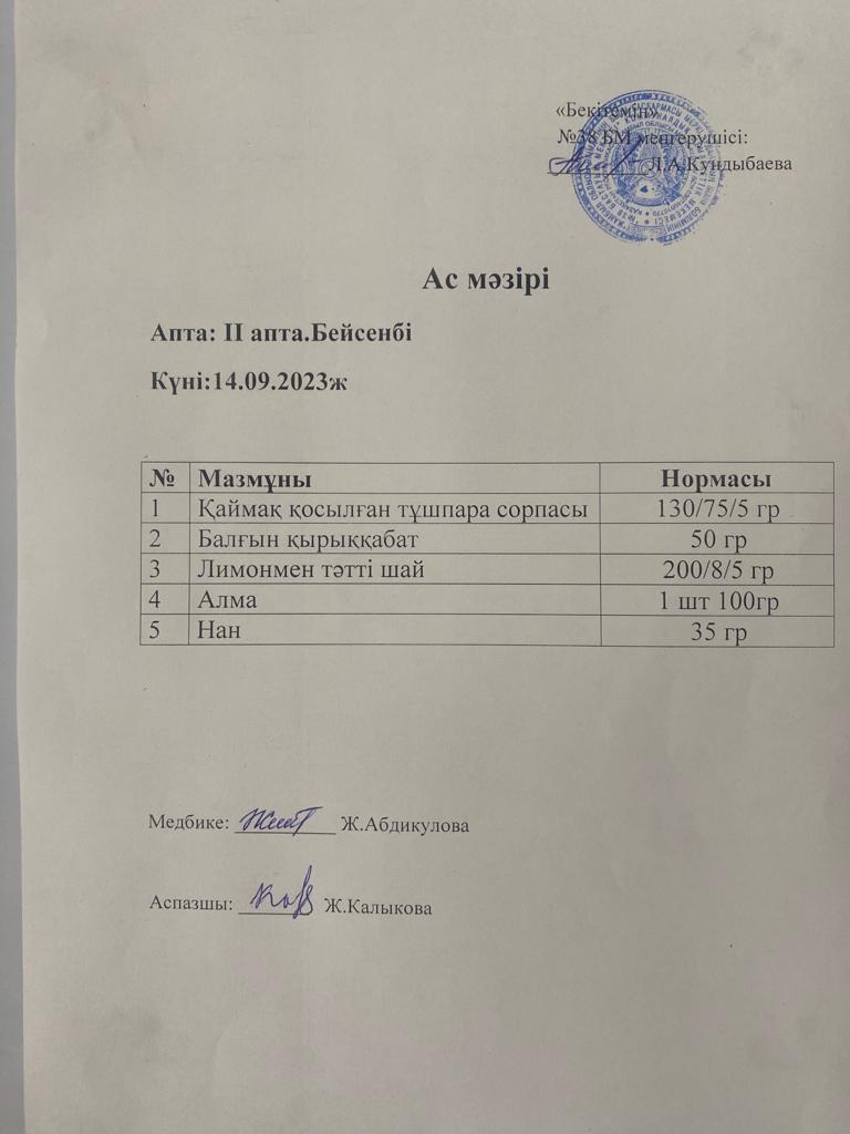 Ас мәзірі