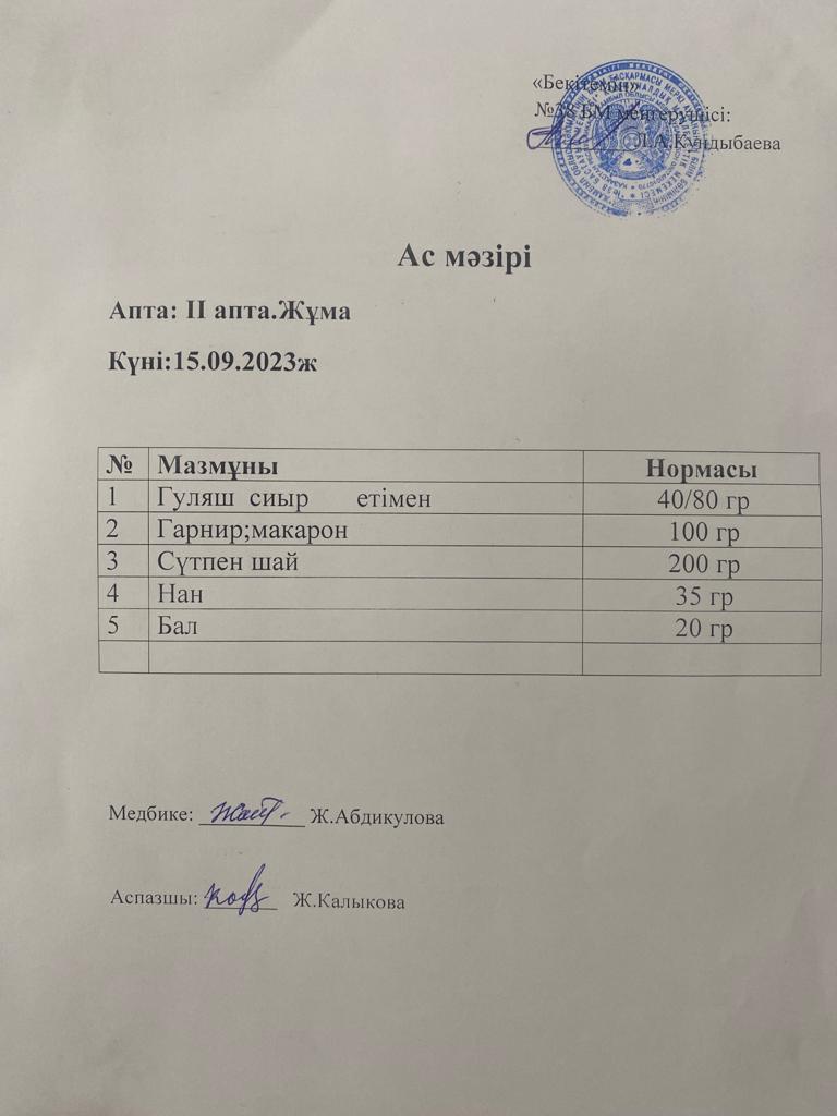 Ас мәзірі