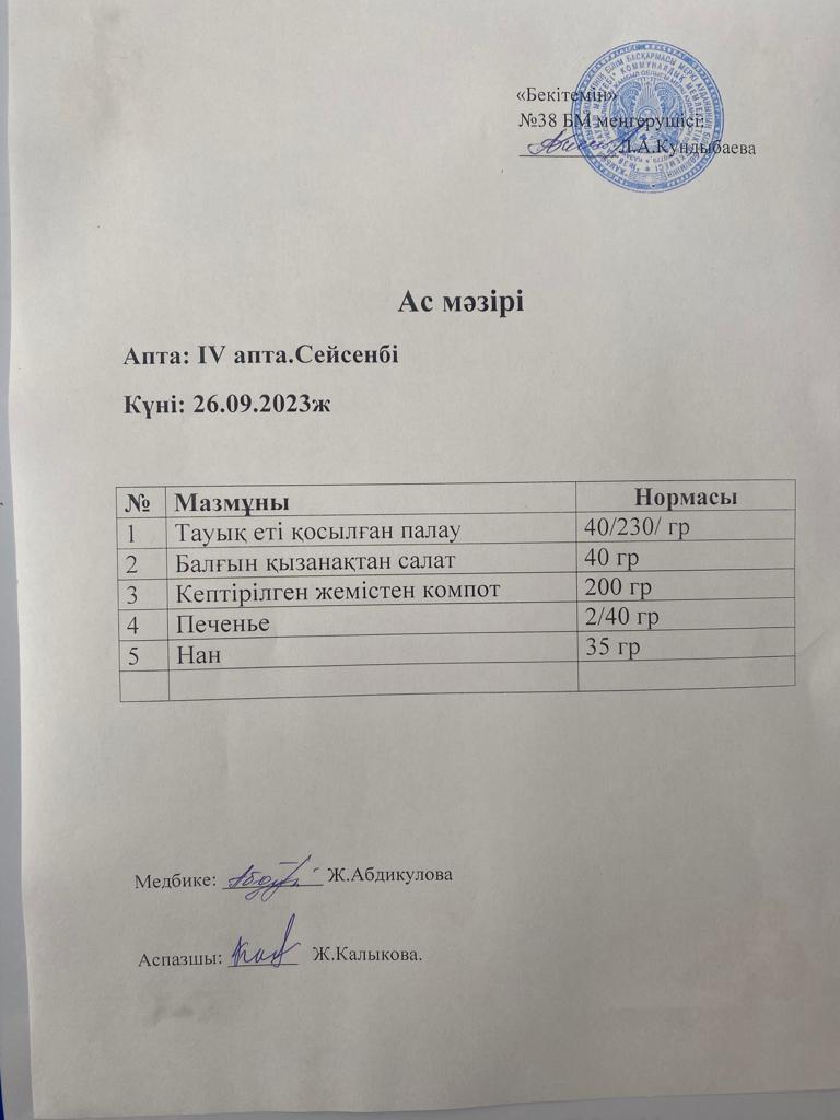 Ас мәзірі