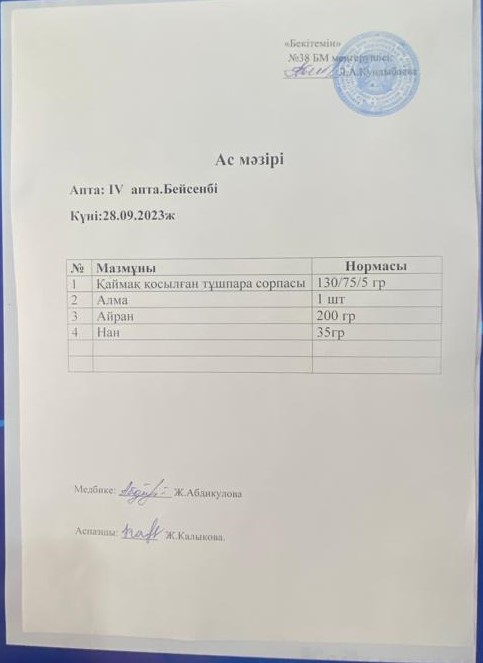 Ас мәзірі