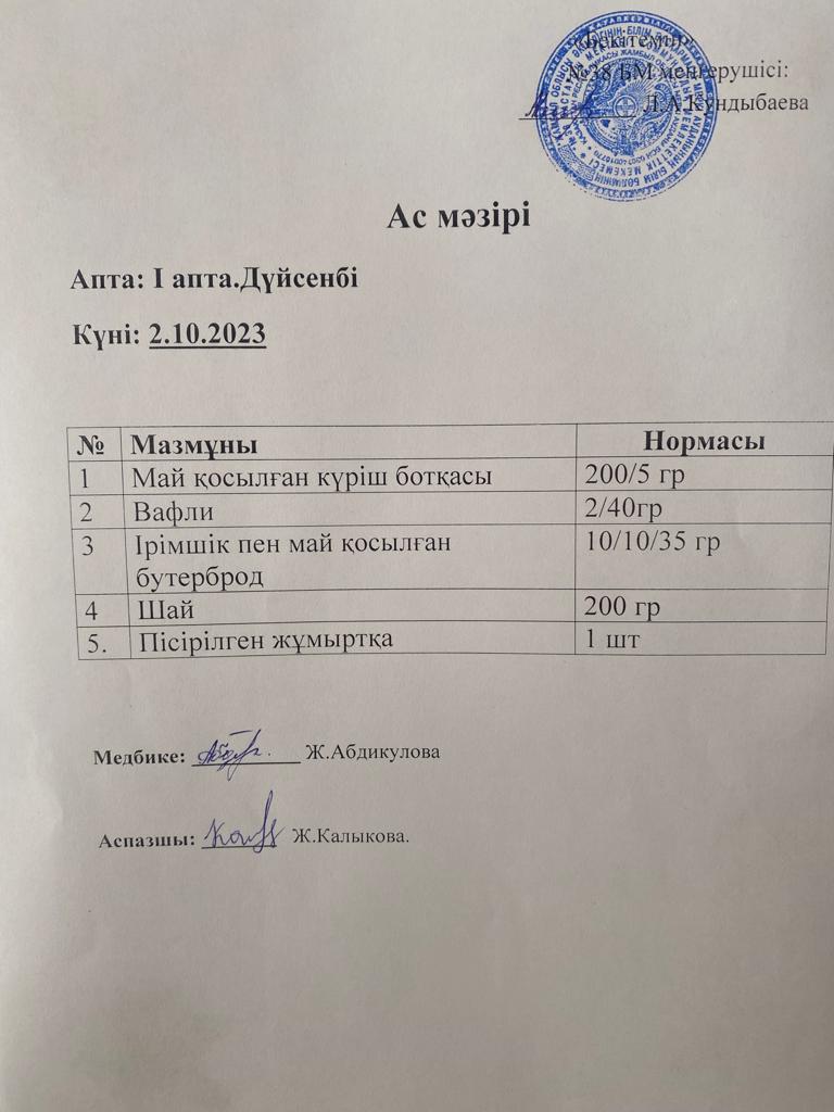 Ас мәзірі
