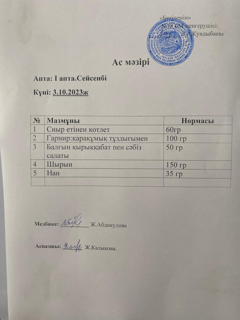 Ас мәзірі