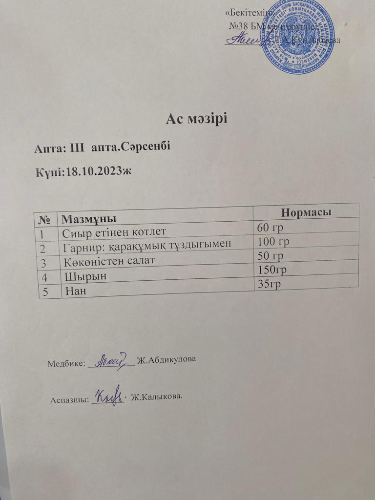 Ас мәзірі