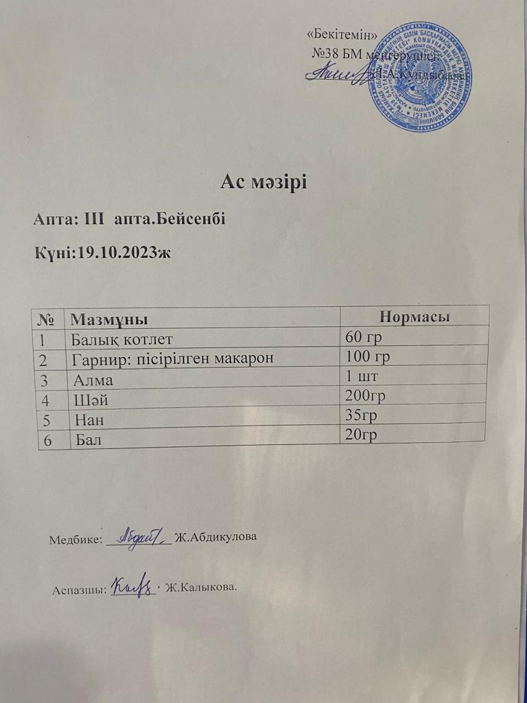 Ас мәзірі