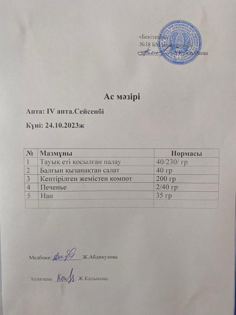 Ас мәзірі