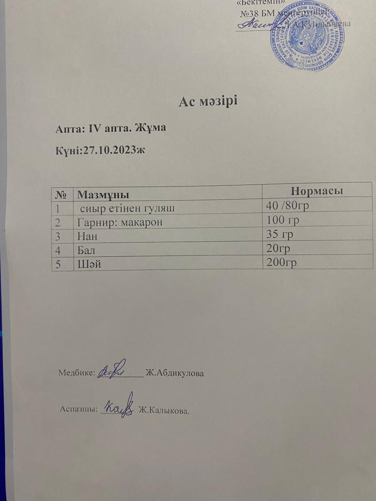 Ас мәзірі