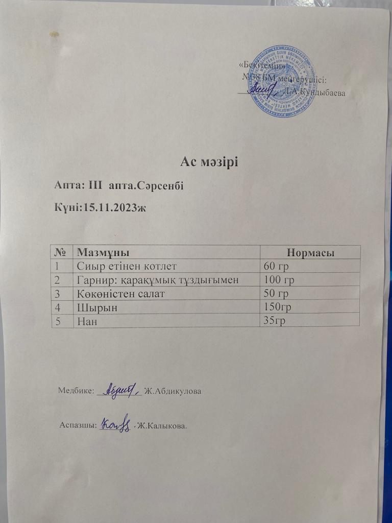 Ас мәзірі