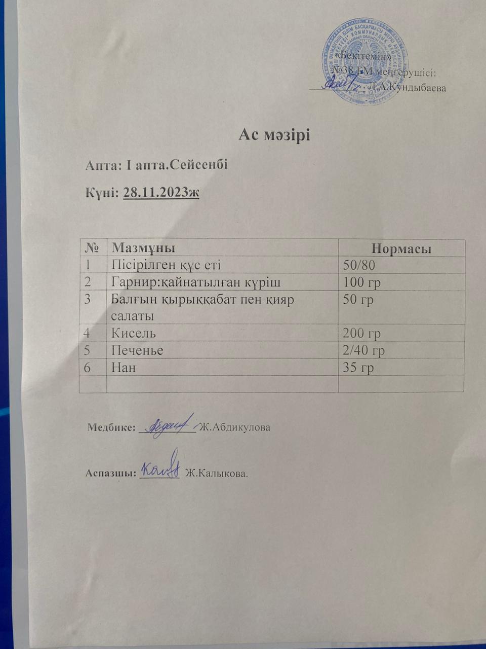 Ас мәзірі