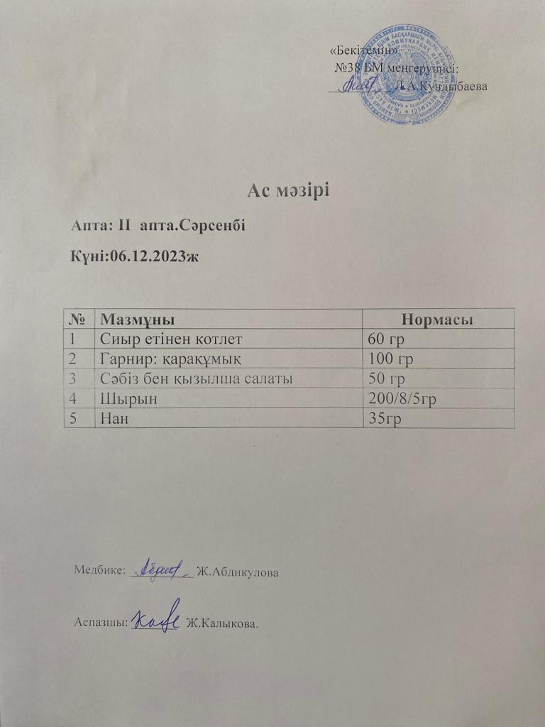 Ас мәзірі