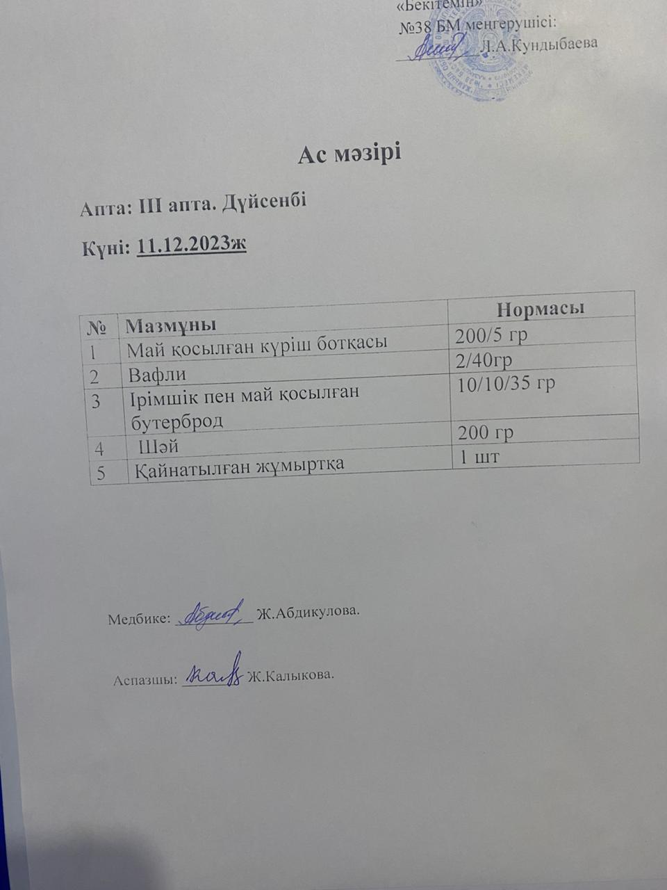 Ас мәзірі