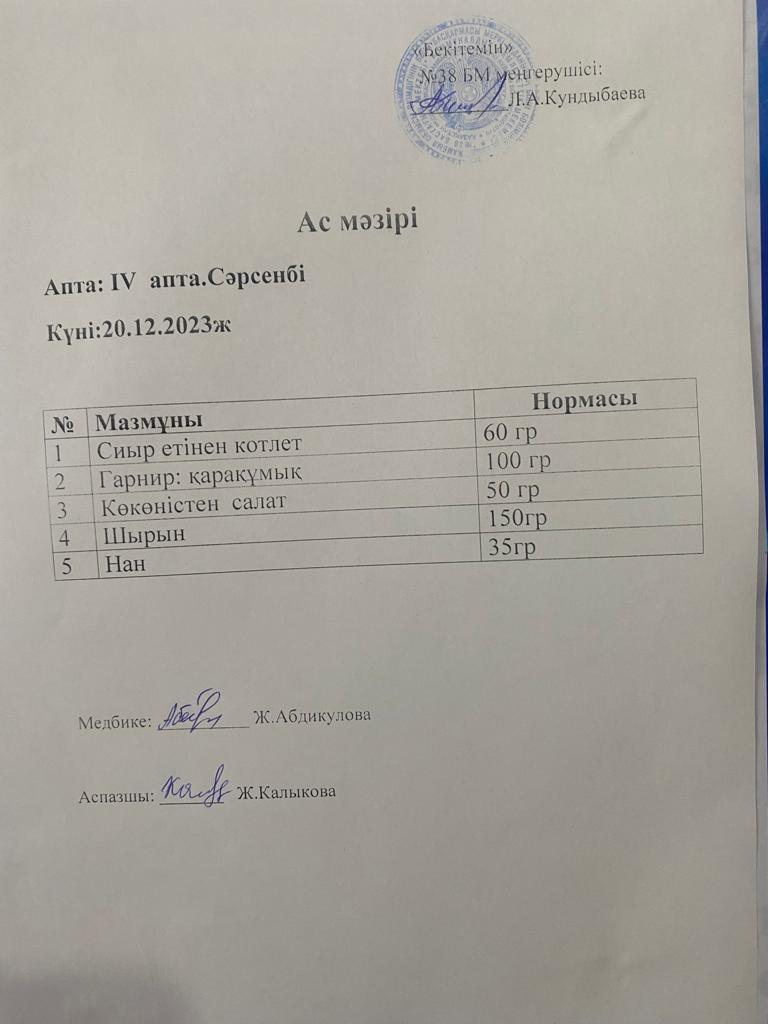 Ас мәзірі