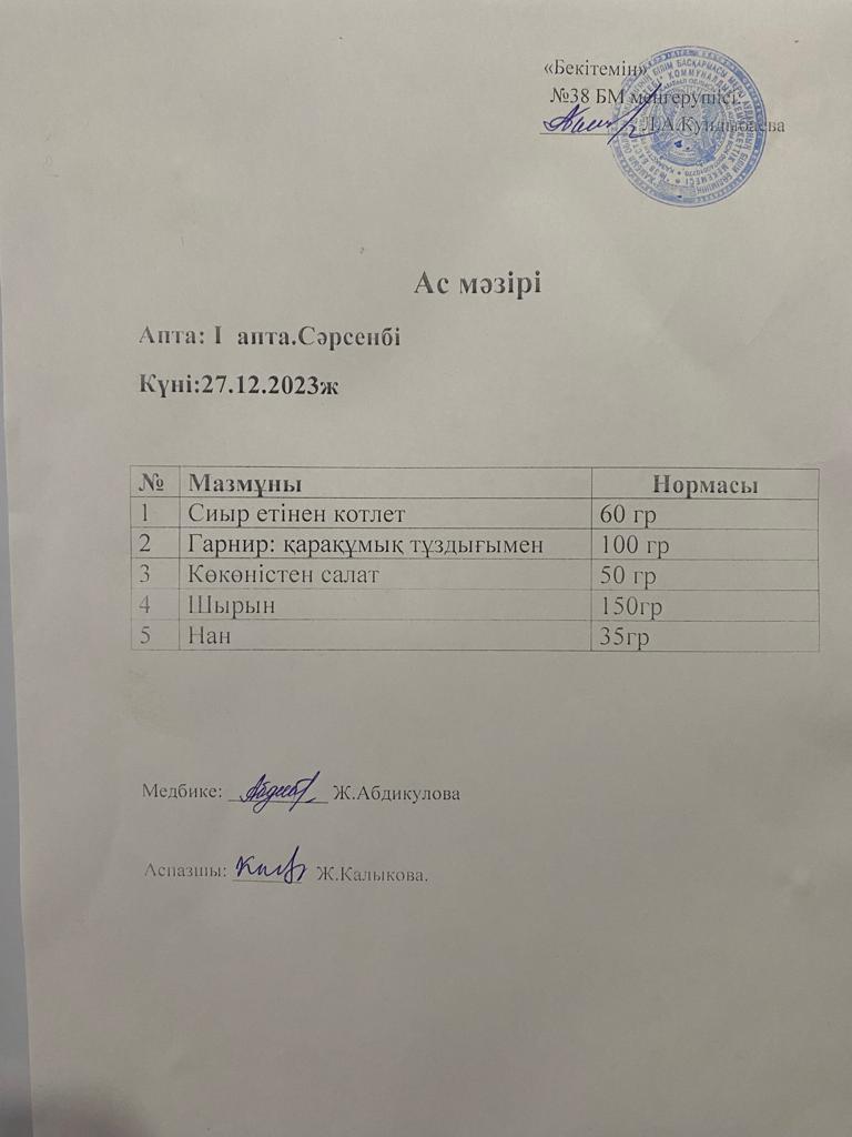 Ас мәзірі