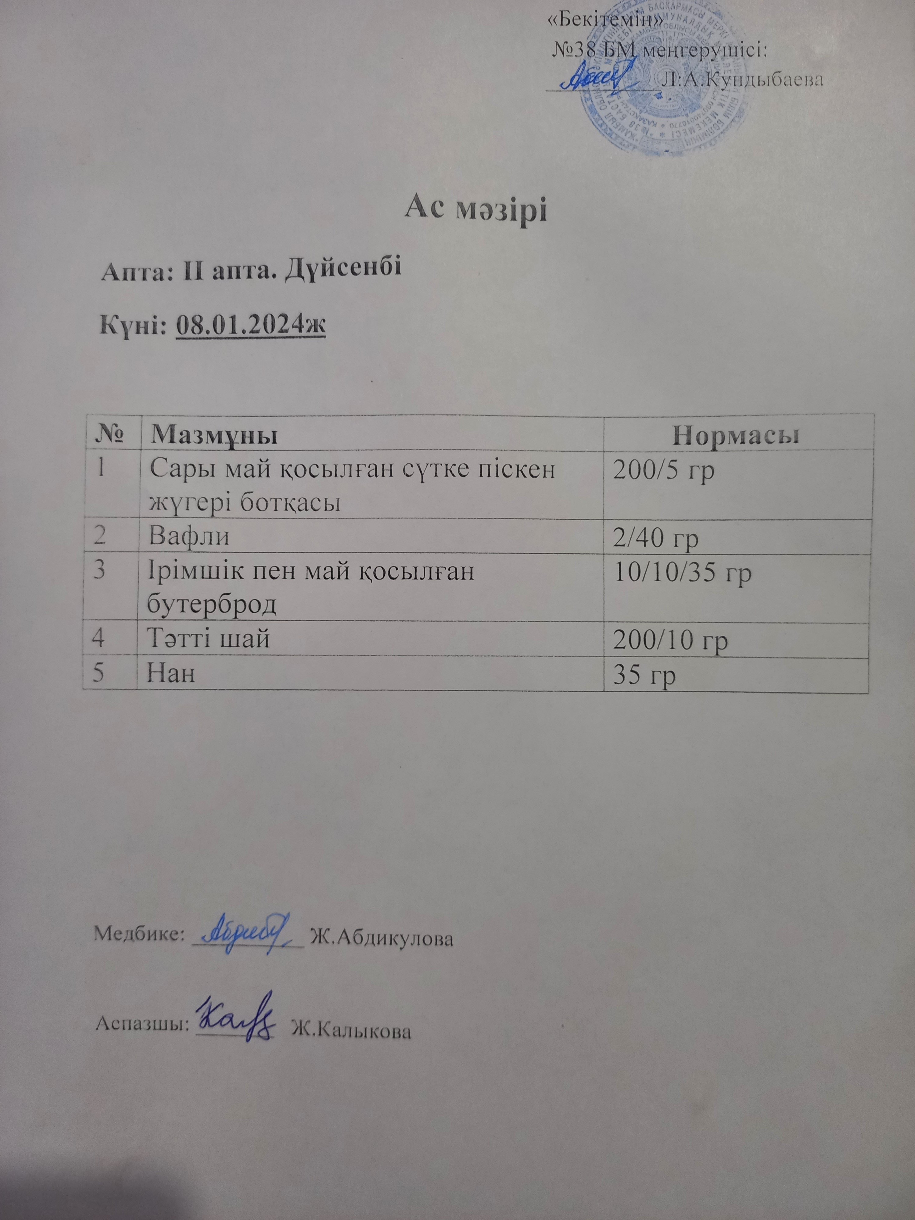 Ас мәзірі