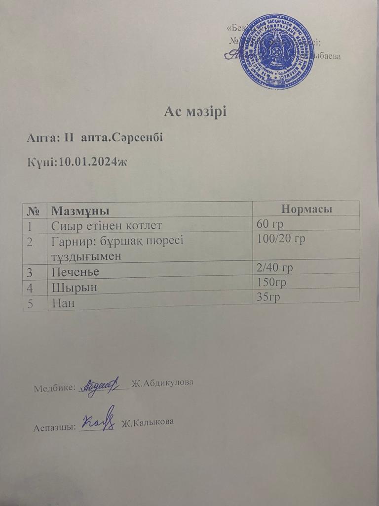 Ас мәзірі