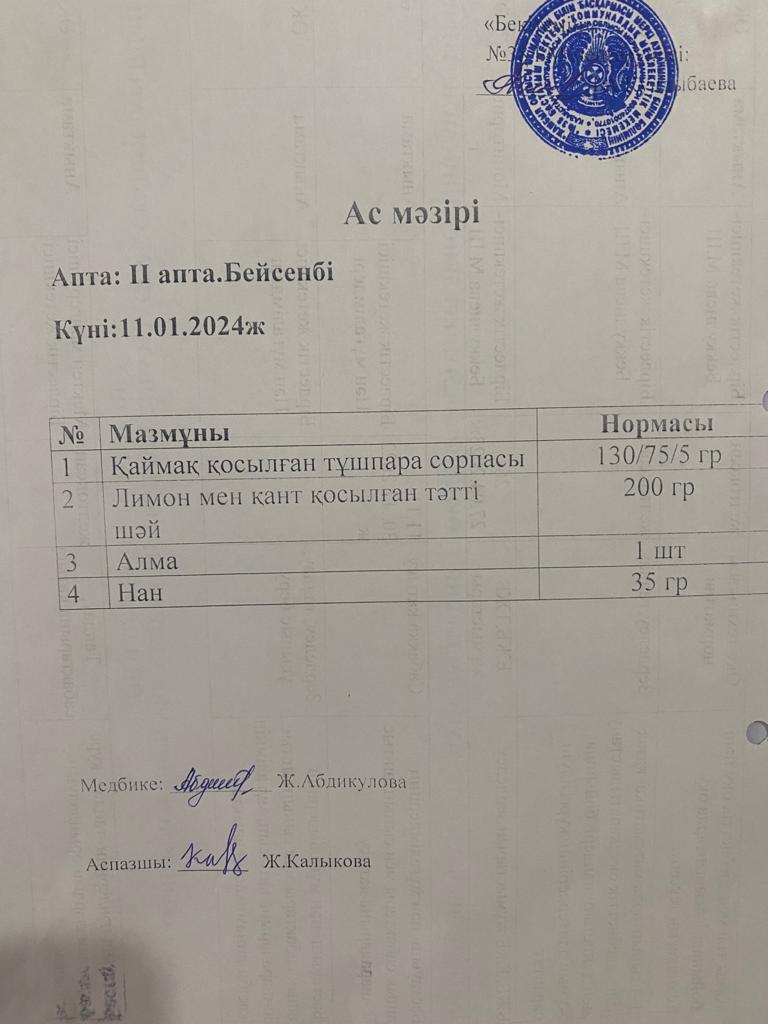 Ас мәзірі