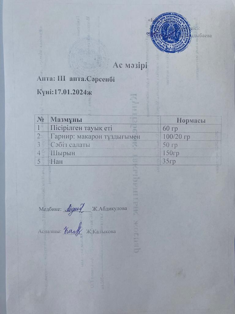 Ас мәзірі