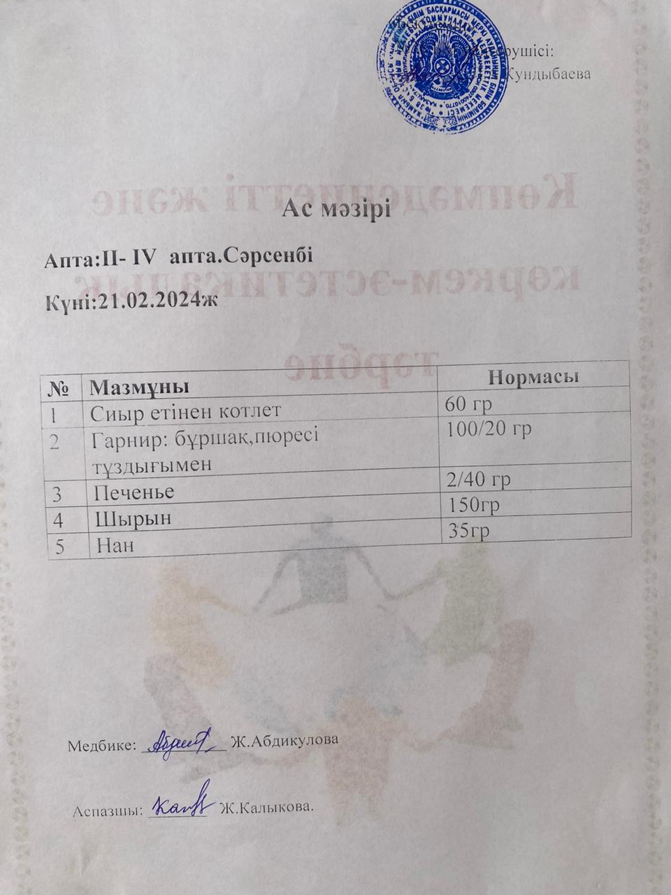 Ас мәзірі