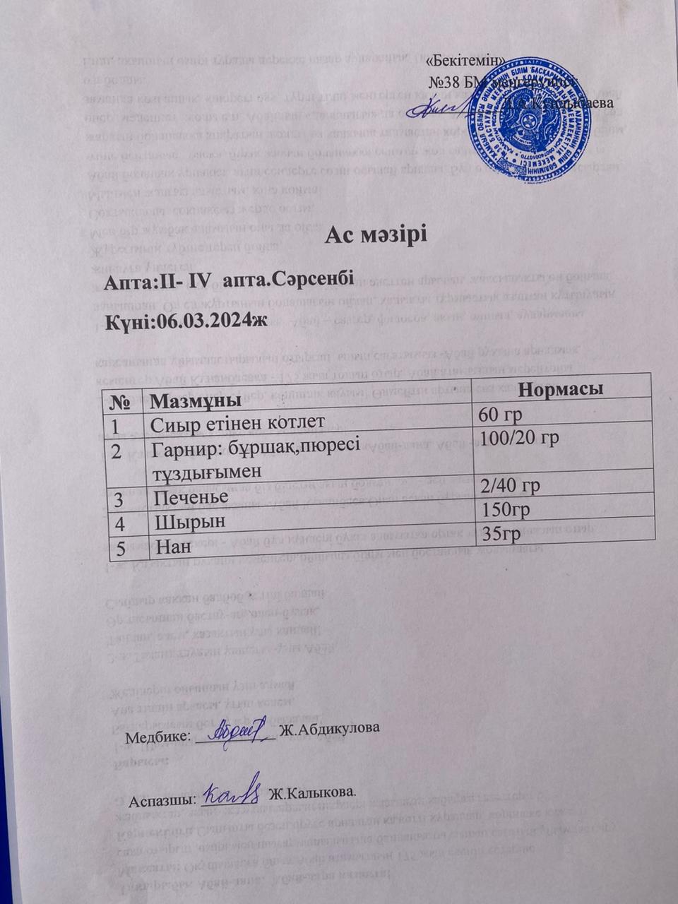 Ас мәзірі
