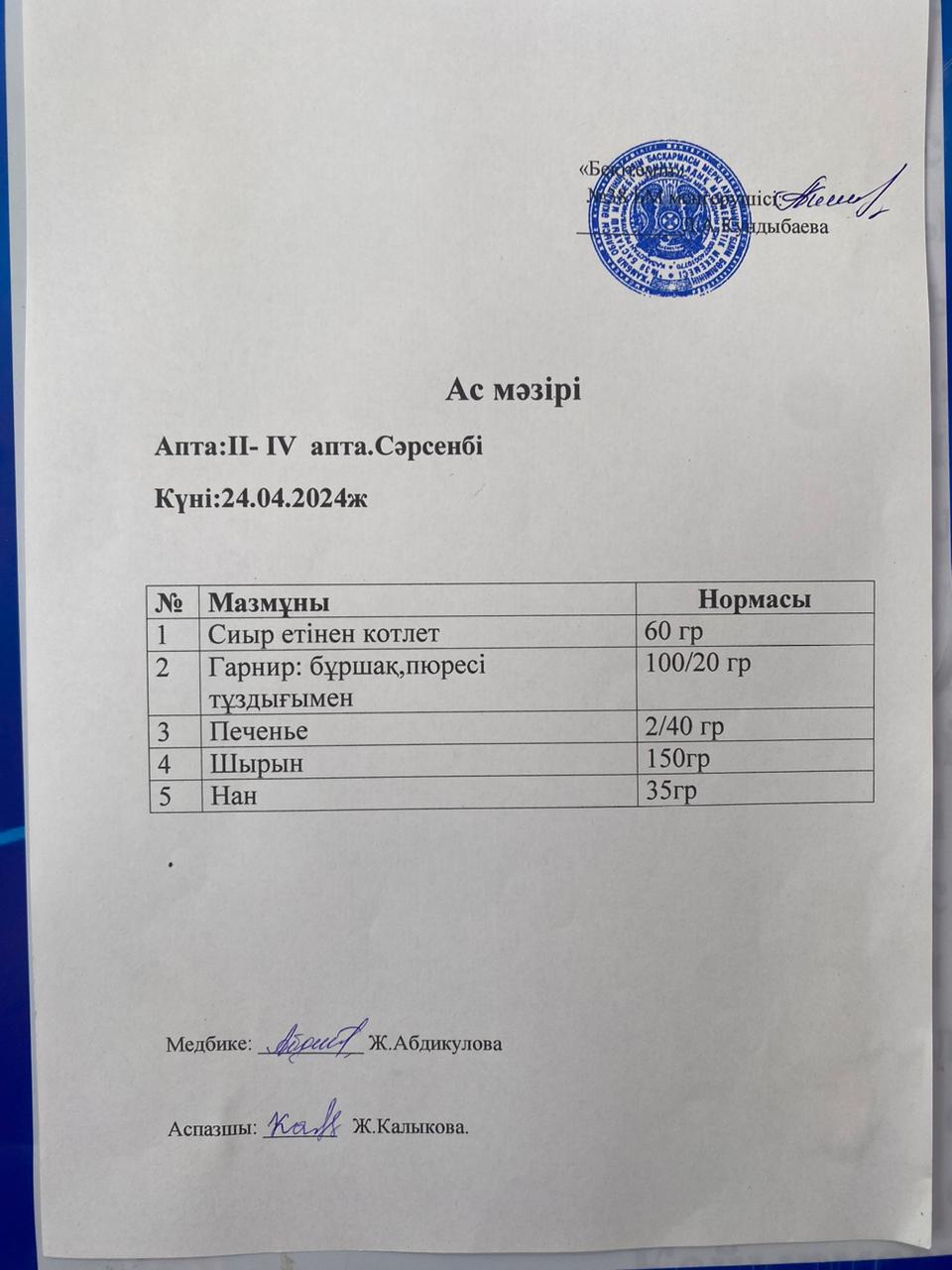 Ас мәзірі