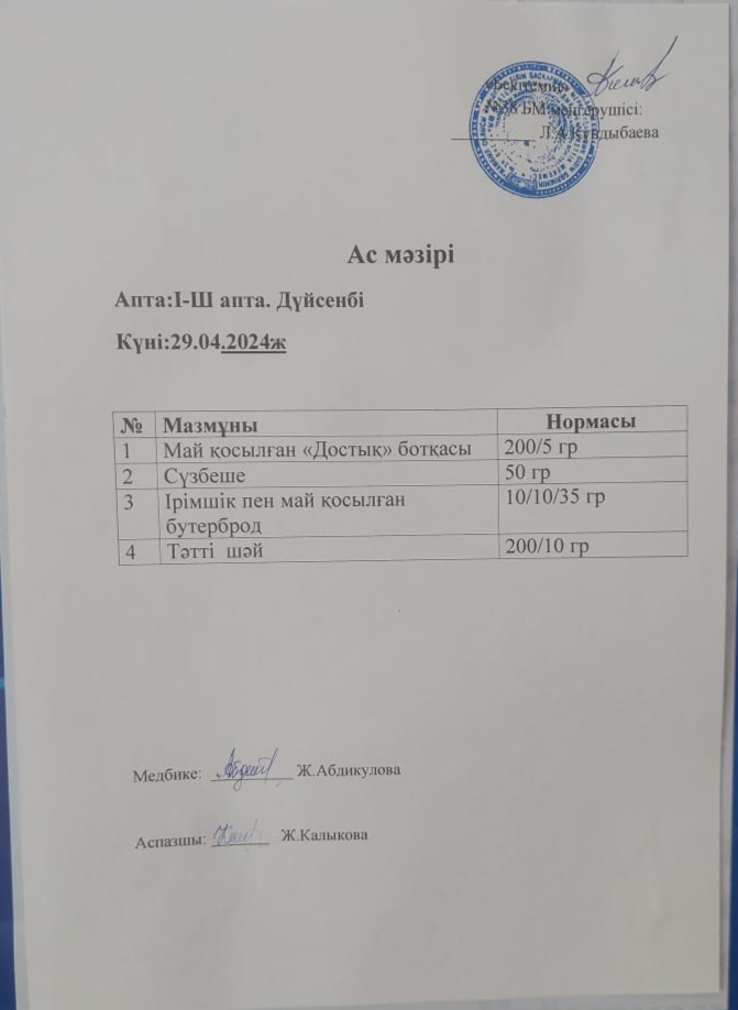 Ас мәзірі