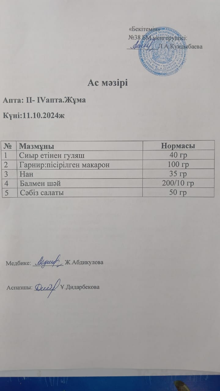 Ас мәзірі